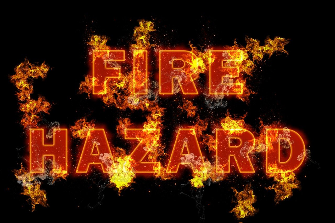 fire hazard text