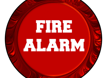 Fire Alarm text in red circle