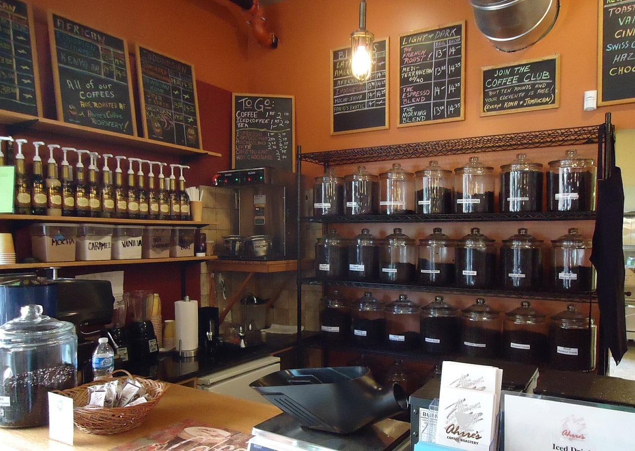 interior of coffee shop